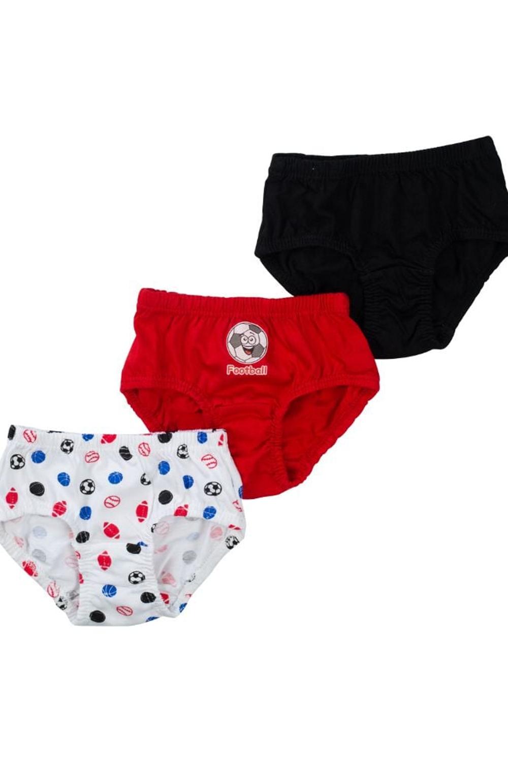 Mee Mee Boys Briefs Pack Of 3 - White &Amp Black & Amp Red